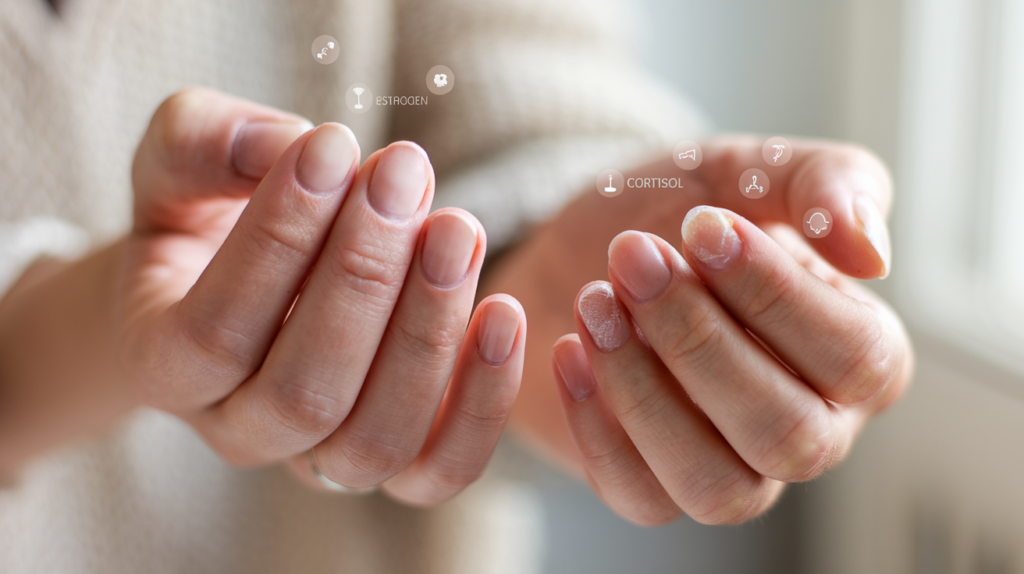 découvrez comment les fluctuations hormonales peuvent affecter la santé de vos ongles : de l'apparition de ridules à la fragilité, apprenez à identifier les signes et à prendre soin de vos ongles pour un éclat et une robustesse optimale.