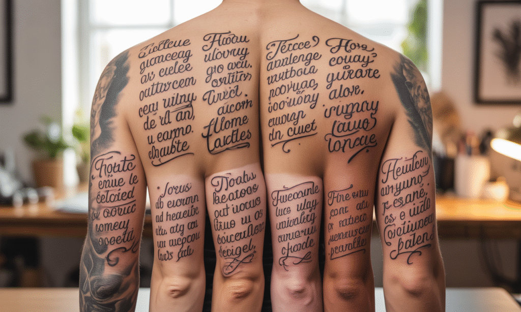 découvrez une sélection inspirante des plus belles phrases sur la vie, idéales à se faire tatouer. ces citations profondes et significatives sauront accompagner votre parcours et immortaliser vos convictions. trouvez l'inspiration pour un tatouage qui raconte votre histoire.