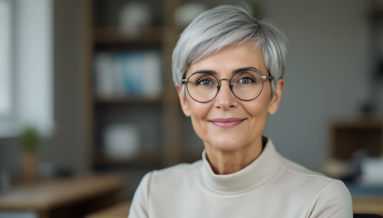 Découvrez 35 idées de coupes de cheveux tendance pour femme de 60 ans avec lunettes. Inspirez-vous de looks modernes, flatteurs et faciles à entretenir pour mettre en valeur votre style et votre personnalité après 60 ans.