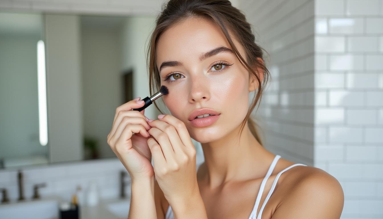 découvrez la routine maquillage rapide et lumineuse de rosie huntington-whiteley : astuces et conseils beauté faciles à adopter pour un teint éclatant en seulement 15 minutes !