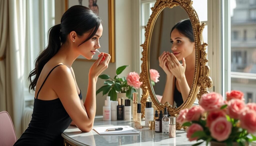 découvrez les astuces et conseils de meghan markle pour une routine beauté éclatante durant la fashion week de paris. secrets de soins, produits favoris et rituels exclusifs dévoilés !