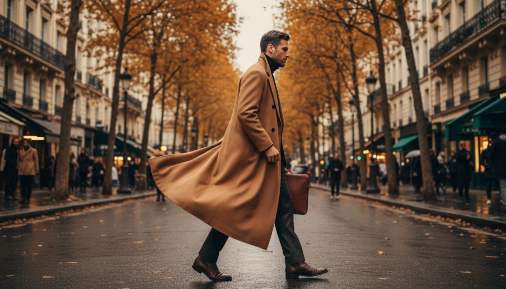 découvrez comment styliser une veste camel longue pour homme avec des looks modernes et des chaussures adaptées, alliant élégance et confort au quotidien.