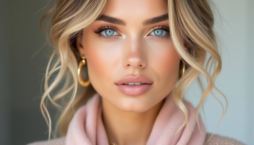 découvrez des conseils de maquillage et des harmonies de couleurs idéales pour sublimer les yeux bleus et les cheveux blonds.