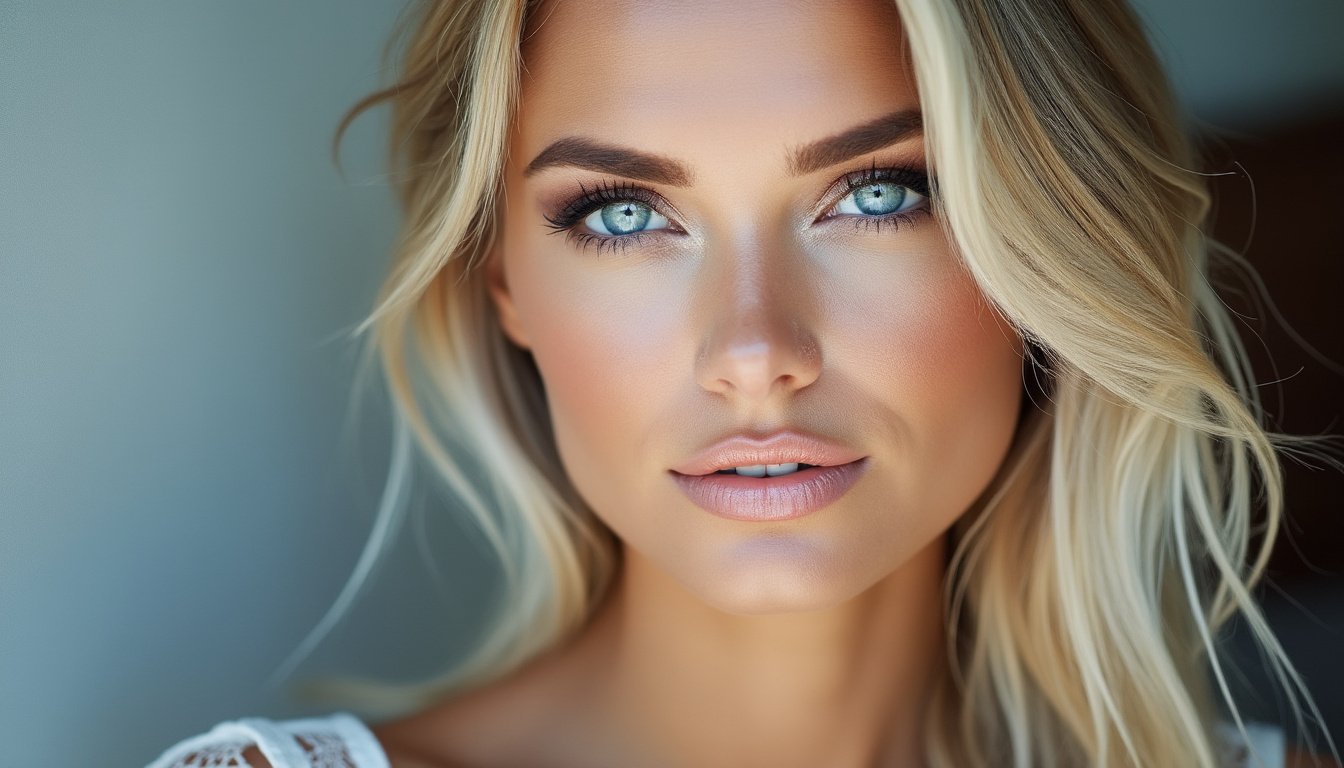 découvrez des conseils de maquillage et des harmonies de couleurs parfaites pour sublimer les yeux bleus et les cheveux blonds.