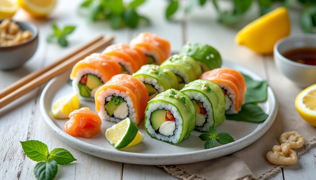 découvrez une astuce légère et rafraîchissante pour dire adieu aux algues dans vos makis, une technique qui a séduit tous mes invités.