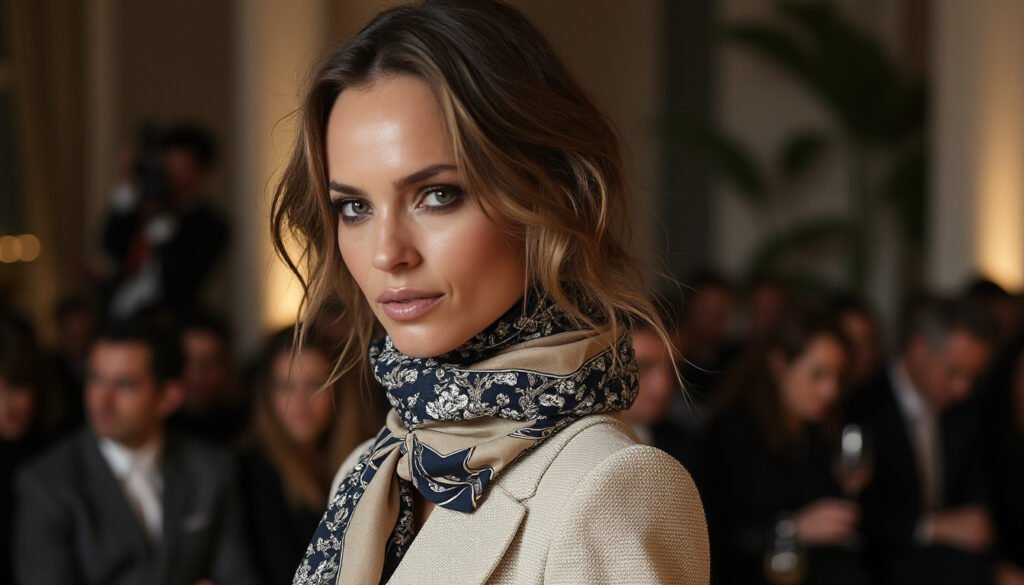 découvrez au défilé chanel comment vanessa paradis sublime son look en portant son foulard avec style et élégance, une tendance incontournable à adopter.