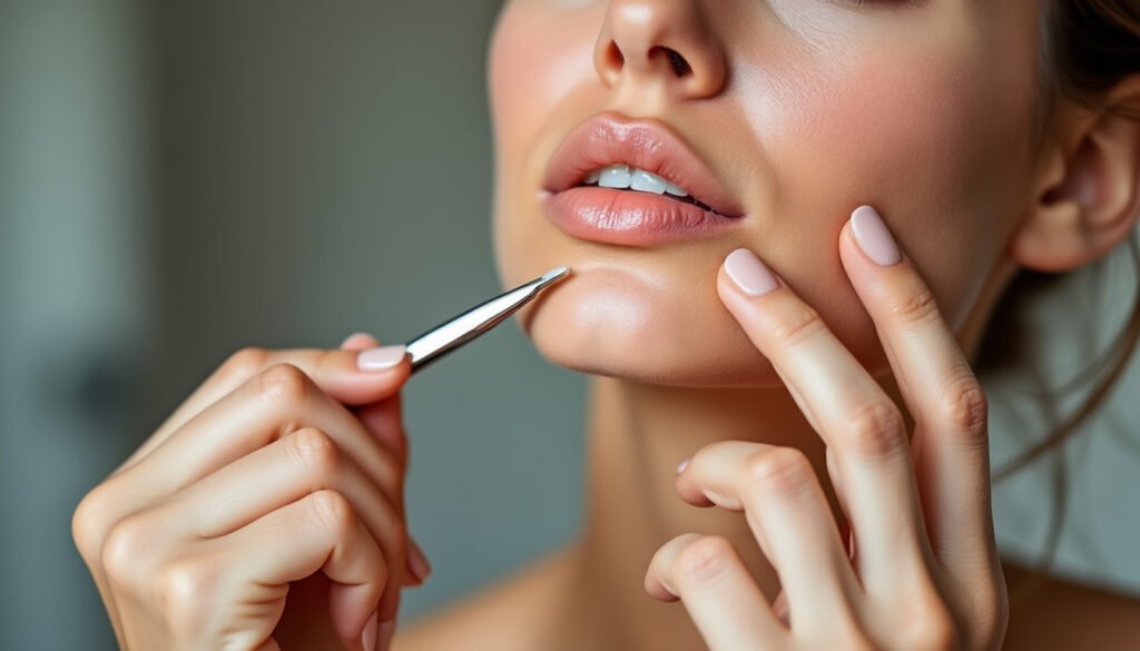Le geste malin pour débusquer les poils du visage que la pince à épiler ne voit pas découvrez une astuce simple pour repérer les poils fins du visage que la pince à épiler ne révèle pas et les éliminer avec précision.