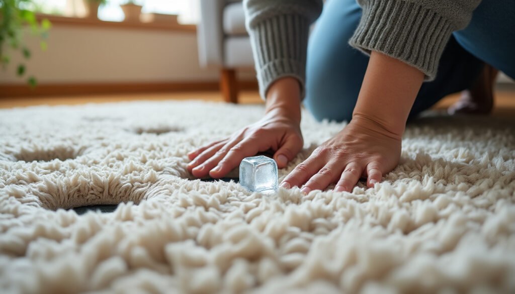 les pieds du canapé ont aplati votre tapis ? découvrez l’astuce des quatre glaçons pour aider ses fibres à retrouver du volume.